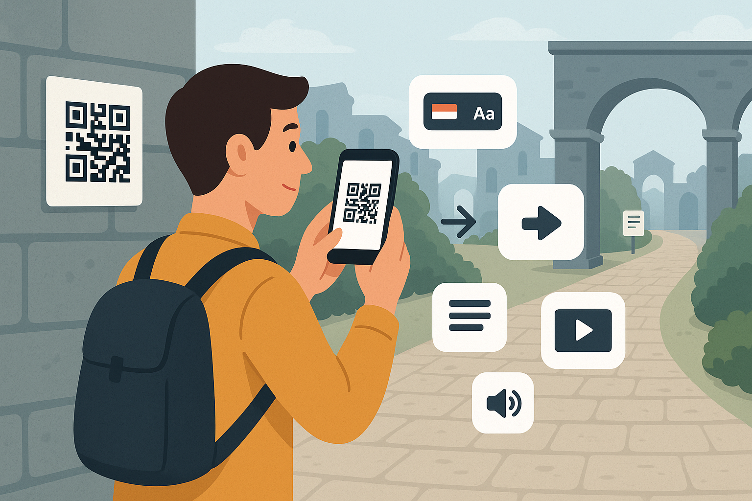 photography-11 Návštěvník získává informace z QR kódu do mobilní aplikace